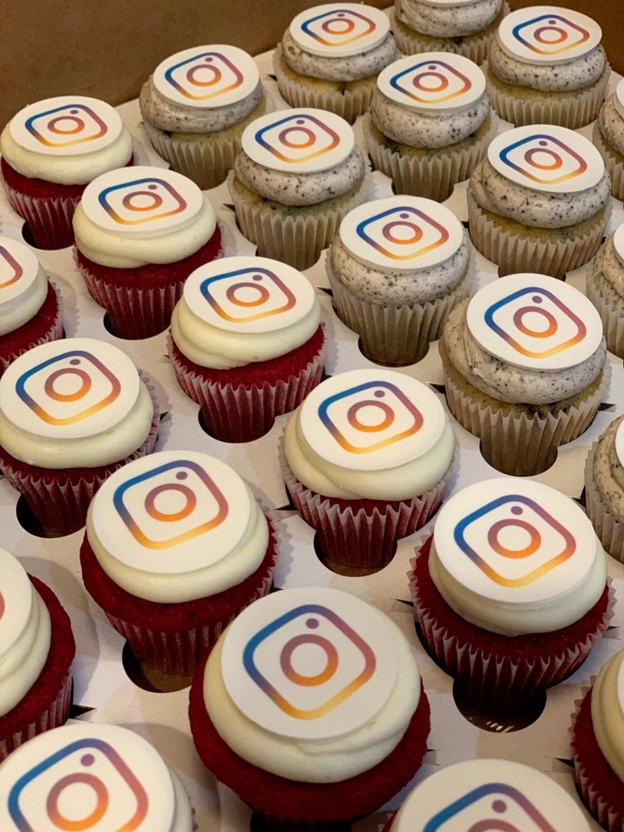 Custom edible image printing — Instagram logo cupcakes